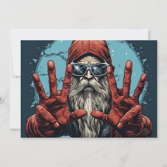Anuncio Vintage Christmas Santa Heavy Metalizado Rock and  (Anverso)