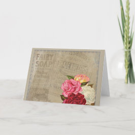 Anuncio vintage de jabón de hadas de flores chic S