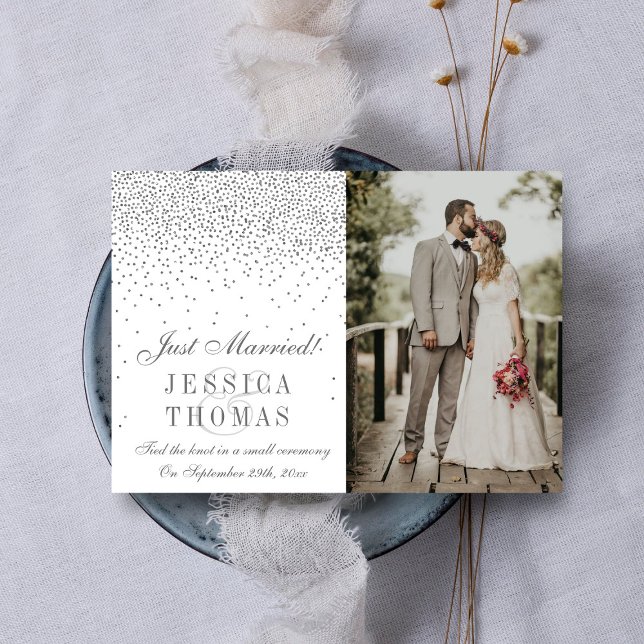 Anuncio Vintage Glam Silver Confetti Boda (Subido por el creador)