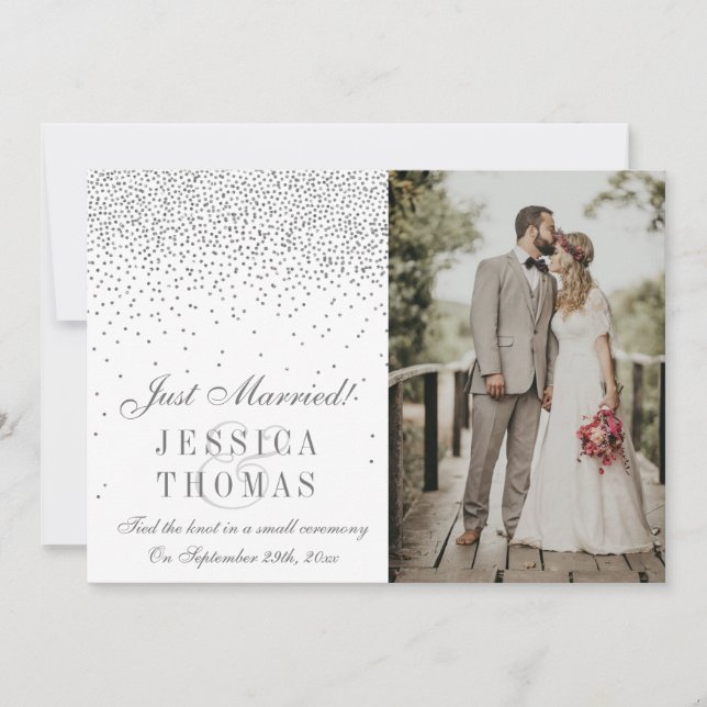 Anuncio Vintage Glam Silver Confetti Boda (Anverso)