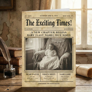 Anuncio vintage gold Newspaper Pregnancy Announcement