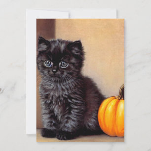 Anuncio Vintage Halloween Black Kitten Ilustracion
