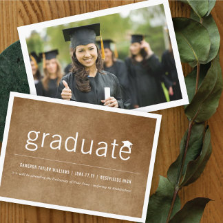 Anuncio Vintage Papel Minimalista Graduado Foto Graduación