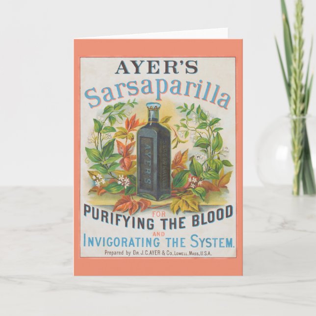Anuncio vintage para Sarsaparilla de Ayer. (Anverso)