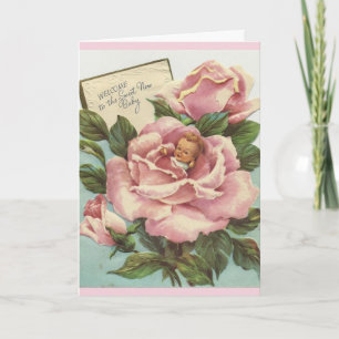 Anuncio Vintage - recepción al recién nacido dulce,