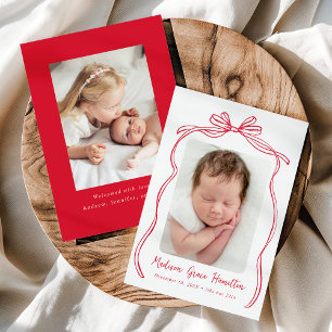 Anuncio Vintage Red Bow 2 Photo Birth