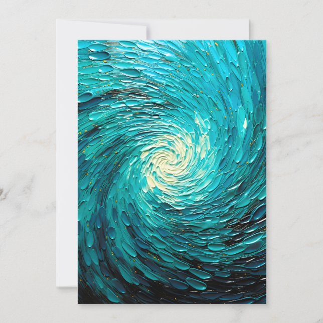 Anuncio Vórtice abstracto del océano turquesa (Anverso)