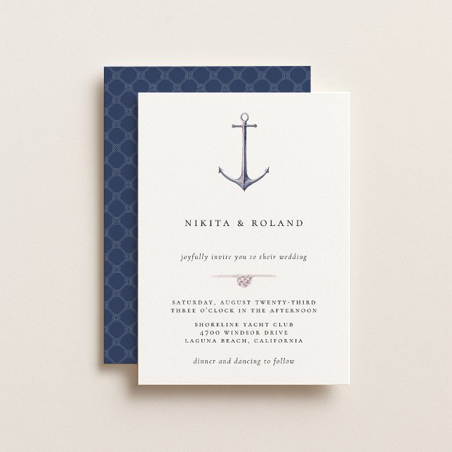 Anuncio Watercolor Anchor Nautical Wedding Invitation (Subido por el creador)
