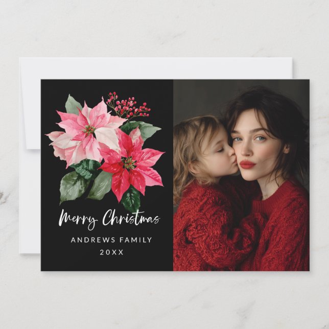 Anuncio Watercolor Christmas Poinsettia Design (Anverso)