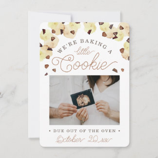 Anuncio Watercolor Cookie Pregnancy Photo Announcement