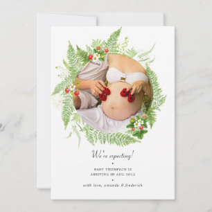 Anuncio Watercolor Country Greenery Photo Pregancy