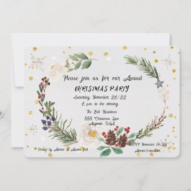 Anuncio Watercolor Fiesta de navidades (Anverso)