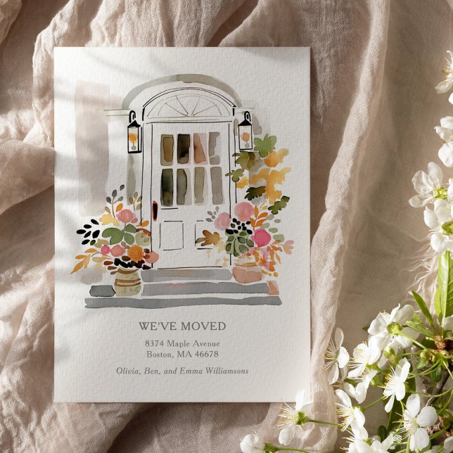 Anuncio Watercolor Floral Front Door We've Moved Family (Subido por el creador)