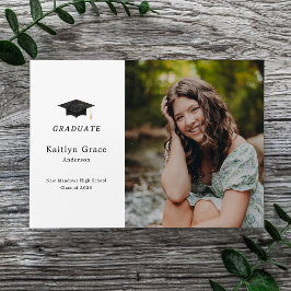 Anuncio Watercolor Graduation Cap Two Photo Grad