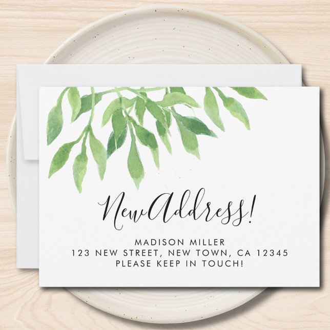 Anuncio Watercolor Greenery New Address Moving (Subido por el creador)