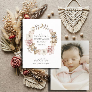 Anuncio Watercolor Teddy Bear Wreath Foto
