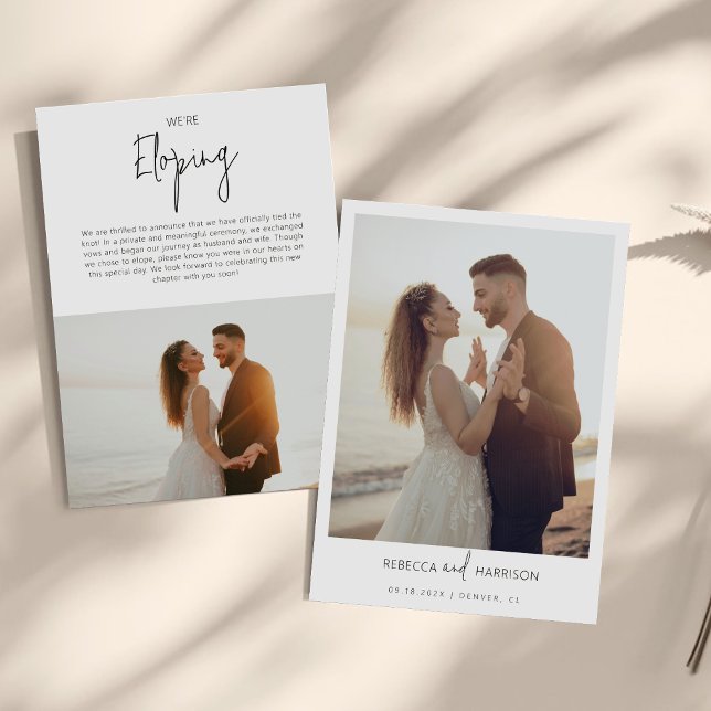 Anuncio We Eloped Modern Minimalist Photo Wedding  (Subido por el creador)