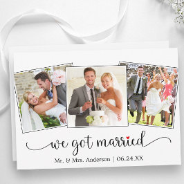 Anuncio We Got Married Calligraphy Red Heart 3 Photo