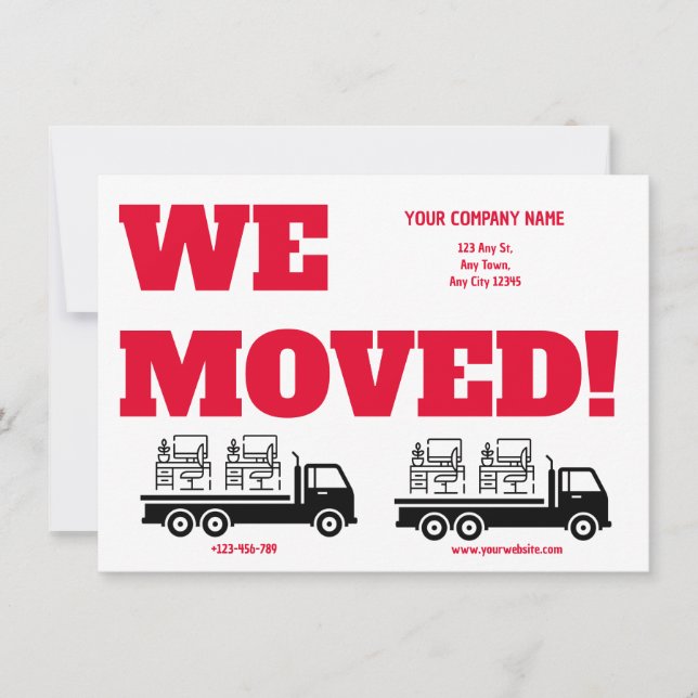 Anuncio We Moved Business Relocation Announcement (Anverso)