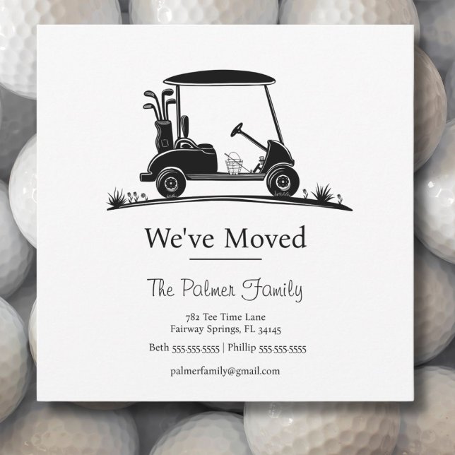 Anuncio We've Moved Black Silhouette Golf Cart (Subido por el creador)