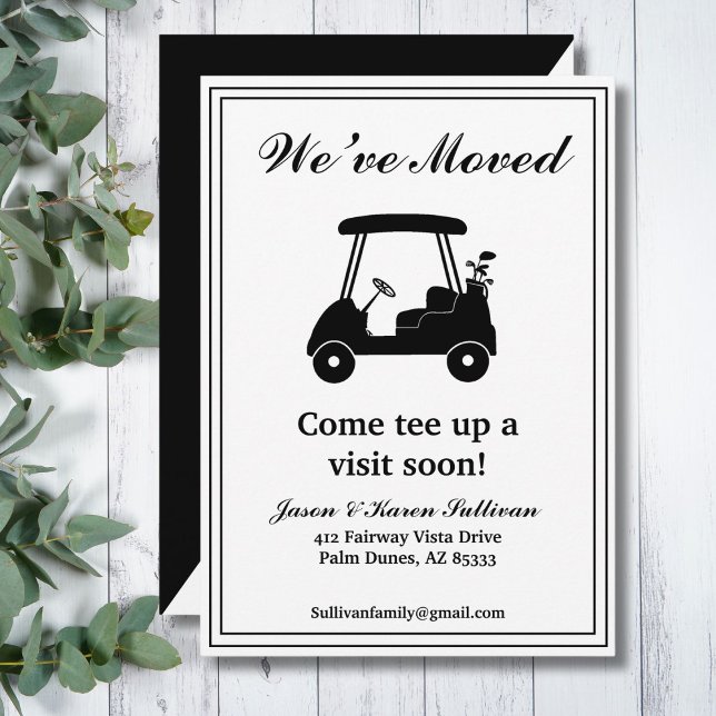 Anuncio We've Moved Elegant Golf Cart Silhouette New Home (Subido por el creador)