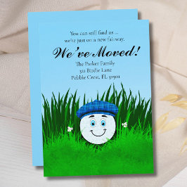 Anuncio We've Moved Funny Golf Ball in Rough Personalized