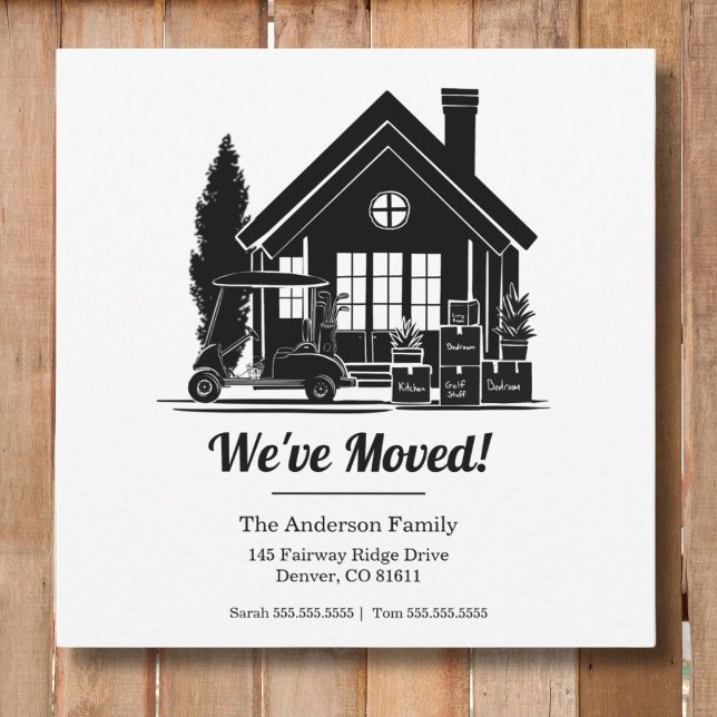 Anuncio We've Moved! Golf Cart Parked at House Silhouette (Subido por el creador)