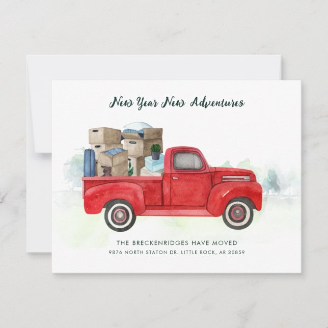 Anuncio We've Moved New Year Moving Announcement Card (Anverso)
