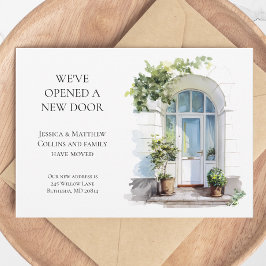 Anuncio We've Moved White Watercolor Door New Home Moving