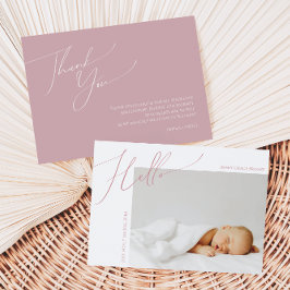 Anuncio Whimsical Dusty Rosa Gracias Bebé