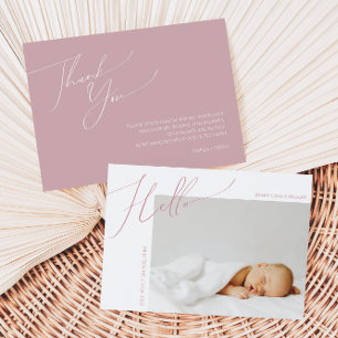 Anuncio Whimsical Dusty Rosa Gracias Bebé