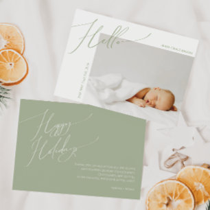 Anuncio Whimsical Sage Green Gracias Felices Vacaciones Be