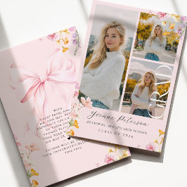 Anuncio Wildflower & Bow Graduation Announcement