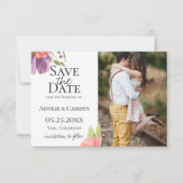 Anuncio Wispy Floral Photo Save the Date
