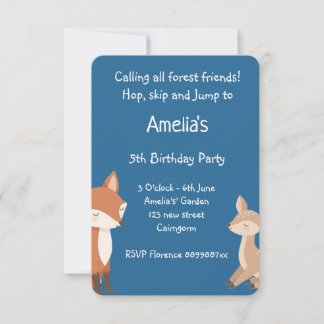 Anuncio  Woodland Animal Birthday Party Invitation