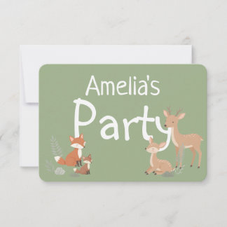 Anuncio  Woodland Animal Birthday Party Invitation