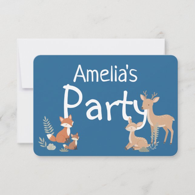 Anuncio  Woodland Animal Birthday Party Invitation (Anverso)