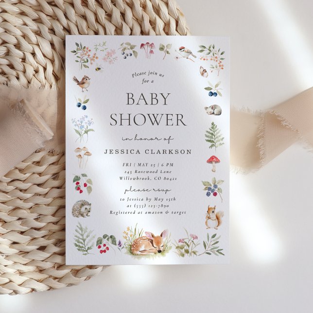 Anuncio Woodland Forest Animals Baby Shower Invitation (Subido por el creador)