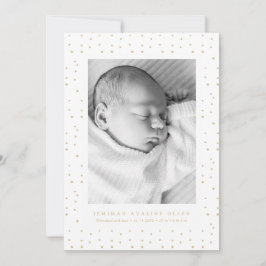 Anuncio Yellow Confetti Baby Birth Announcement Photo Card