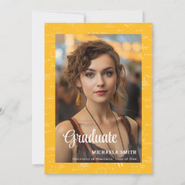 Anuncio Yellow Math College Script Photo Graduation