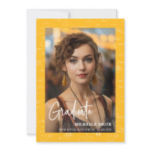 Yellow Math Handwritten Script Photo Graduation