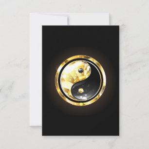 Anuncio Yin Yang dorado en negro