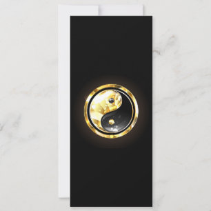 Anuncio Yin Yang dorado en negro