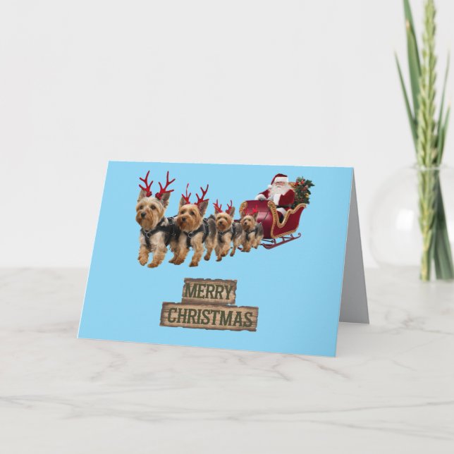 Anuncio Yorkie Navidad Sleigh (Anverso)