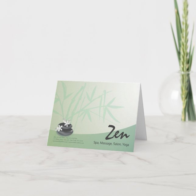 Anuncio ZEN Stone Bamboo YOGA SPA Salón de Terapia de Masa (Anverso)