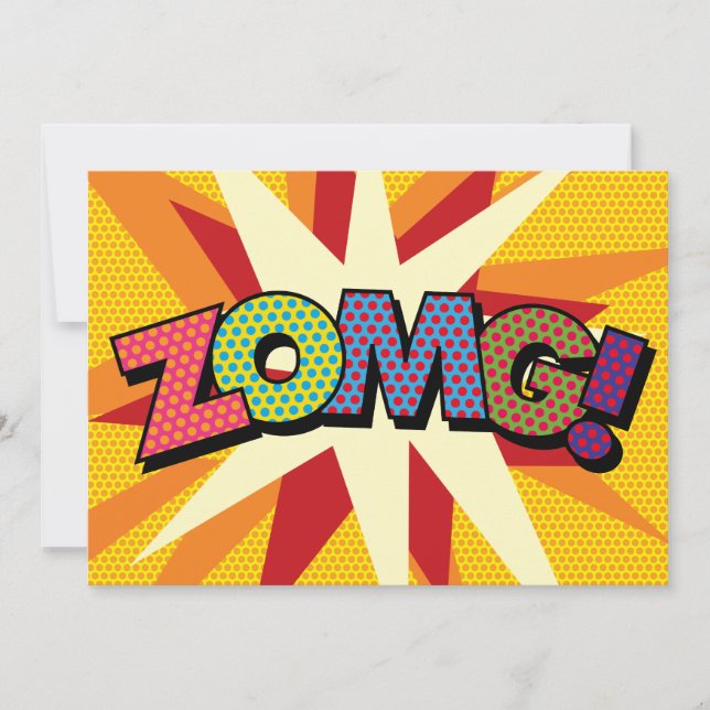 Anuncio ZOMG Burbuja de Mensaje de Diversión Retro (Anverso)