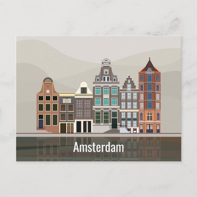Anuncios Amo el viaje de Amsterdam la postal holandesa (Anverso)