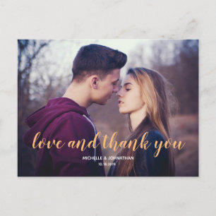 Anuncios Amor y gracias -Tarjeta postal de agradecimiento d