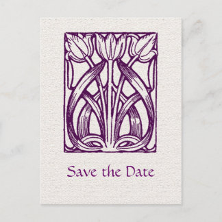 Anuncios Art Deco PurpleTulips Guardar postal de fecha