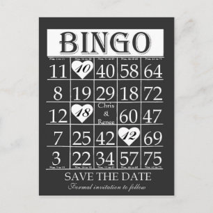 Anuncios Bingo Guardar la postal blanca y negra de fecha